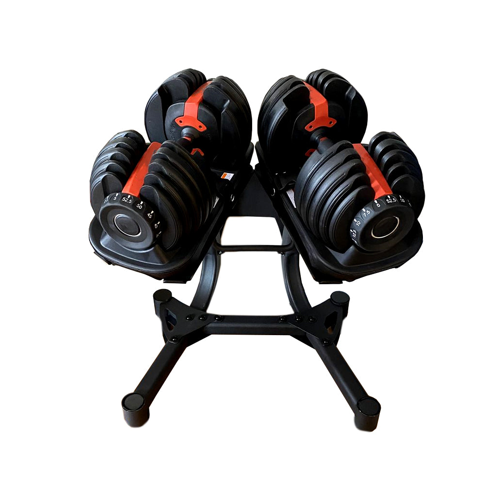 Premium Adjustable Dumbbell Stand with Safety Strap - Compact Storage Rack for 24kg & 40kg Dumbbells - Space-Saving Home Gym Storage Solution - Sturdy Workout Equipment Stand with Easy Access Design