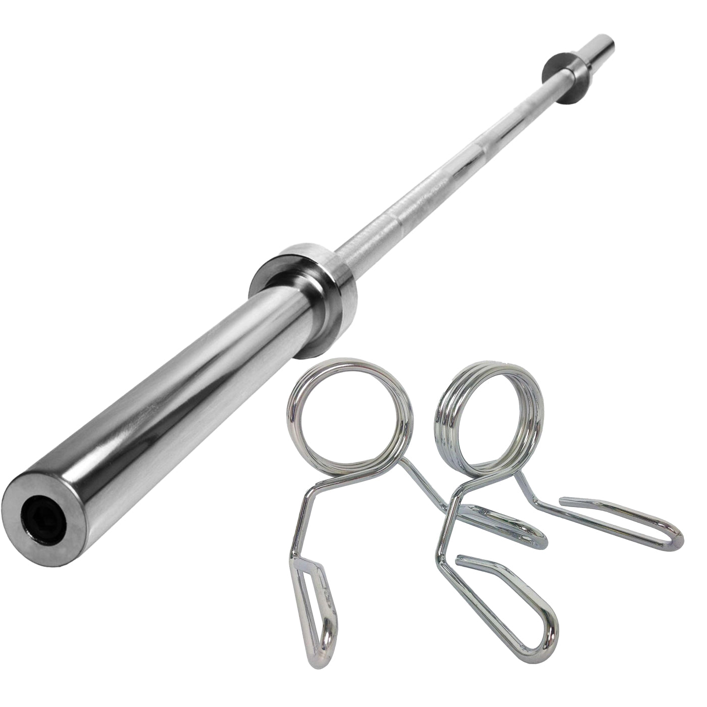 Premium Olympic 2-inch Barbell - Multiple Lengths (4ft-7ft) with Spring Collars - Professional Strength Training Bar - Standard Olympic Sleeve for Weight Plates - Durable Steel Construction