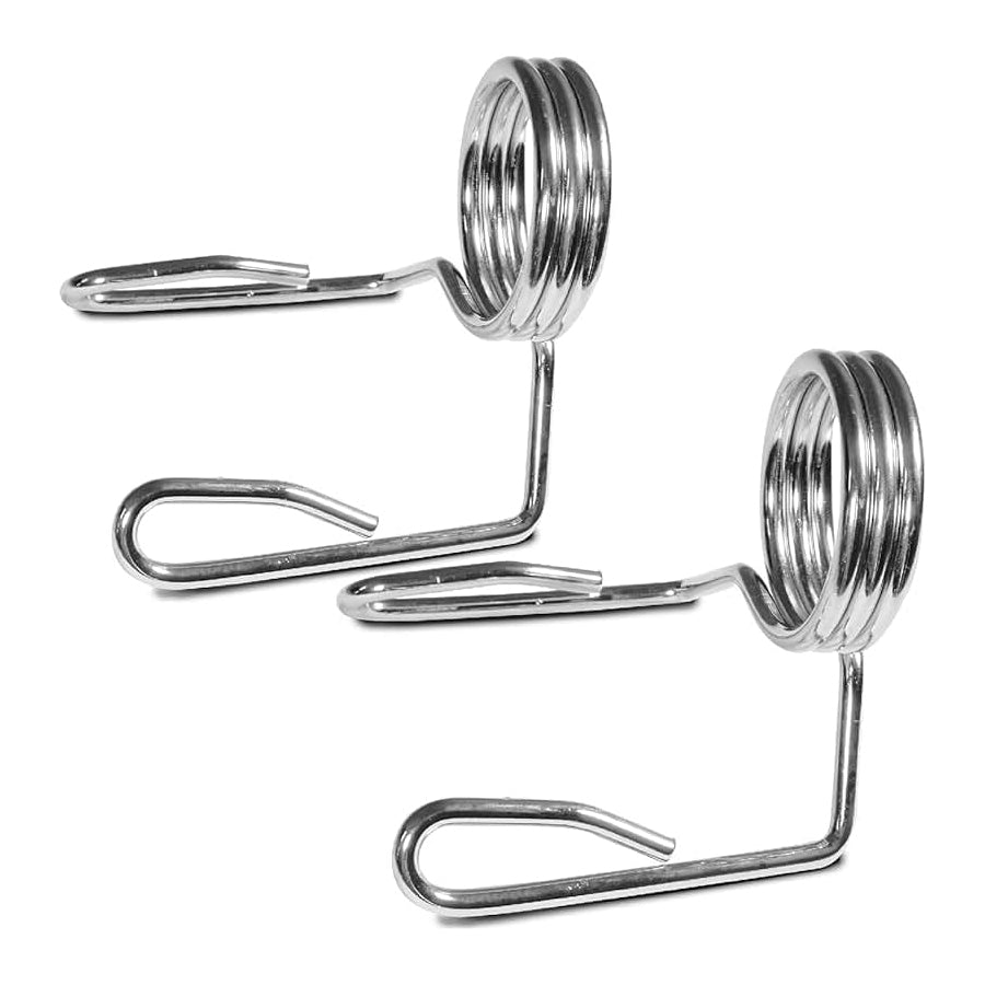 Olympic 2" Spring Collars - Chrome-Finished Barbell Clips - Secure Weight Plates on 50mm Barbells - Professional Grade Weightlifting Clamps for Powerlifting and Strength Training - Set of 2