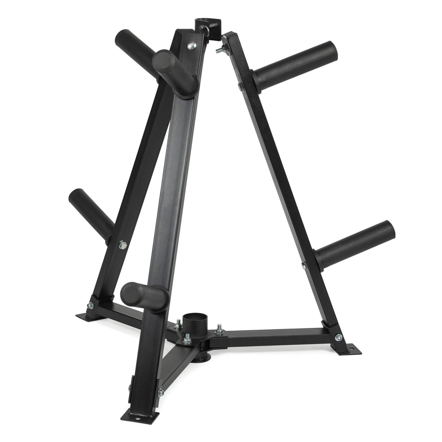 Heavy-Duty Vertical Weight Disc & Dumbbell Storage Rack - 300kg Capacity with 6 Fasten Clamps - Compact Space-Saving Design for Home Gym - 5cm Olympic Plate & Weight Organiser - Steel Frame