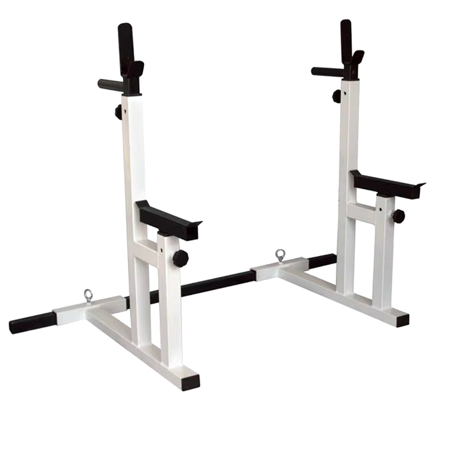 Heavy-Duty Adjustable Squat and Bench Press Rack - Professional Strength Training Station with 400kg Weight Capacity, Integrated Dip Handles - Versatile Multi-Function Home Gym Equipment for Serious