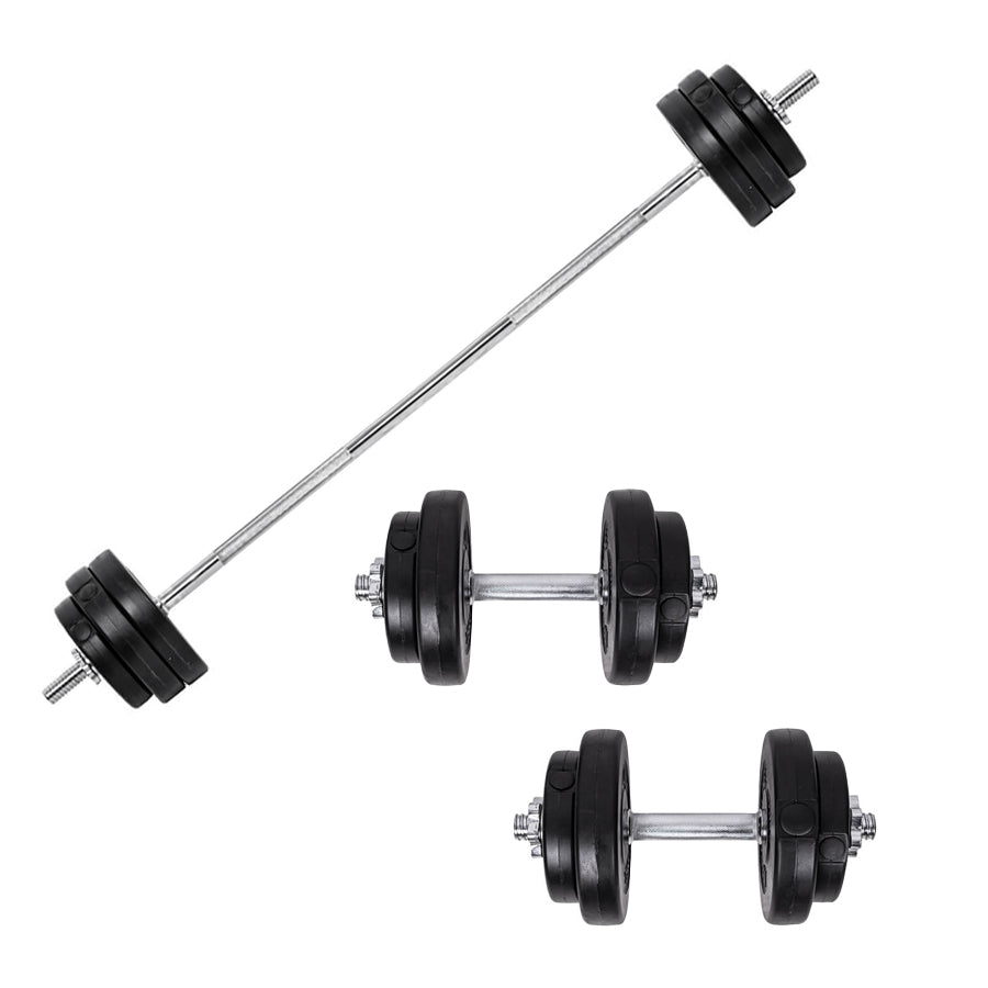 65kg Chrome Adjustable Dumbbell & Barbell Set | 2-in-1 Free Weights Training Equipment with Knurled Bar & Bar Joiner | Premium Strength Training Home Gym Kit