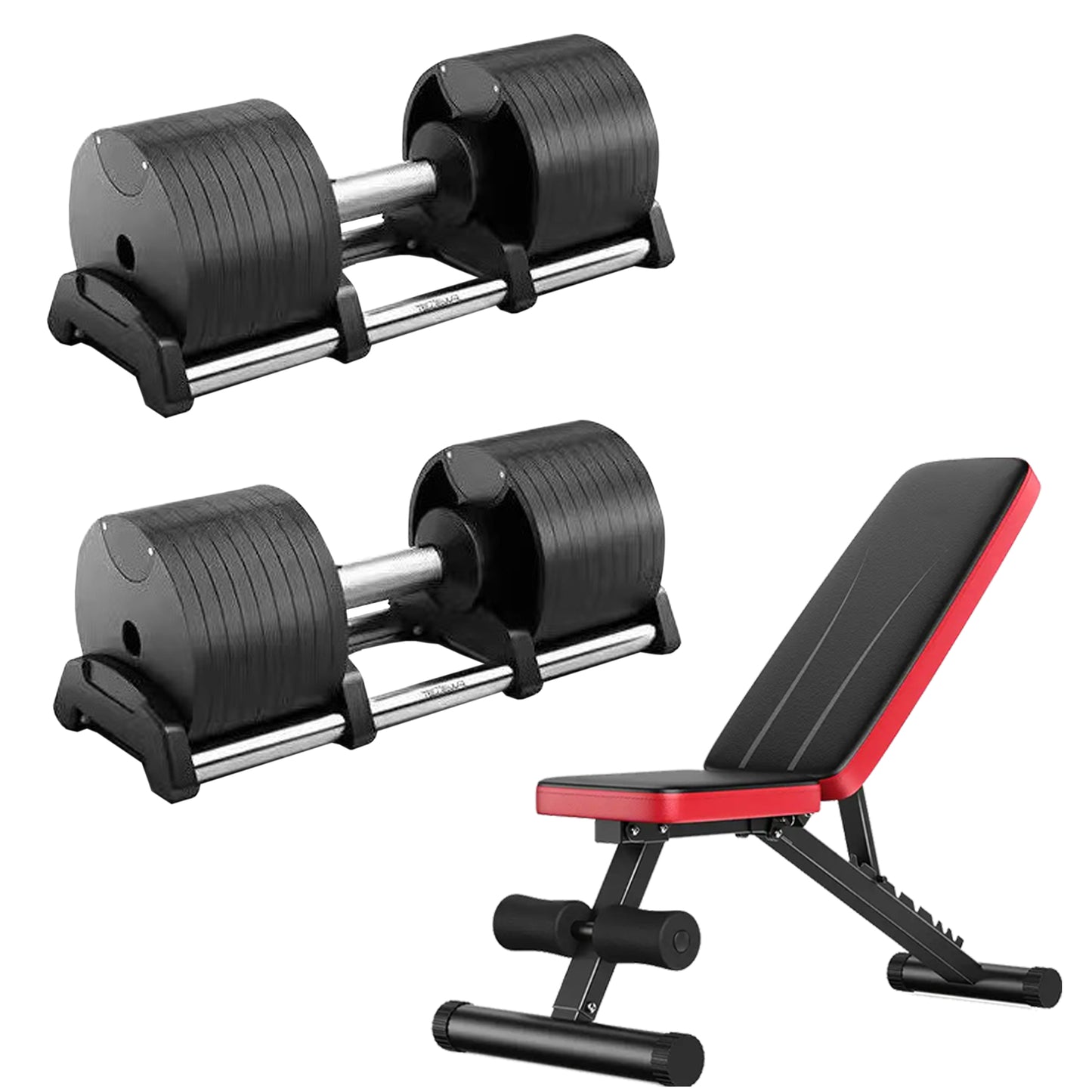 Round Adjustable Dumbbell – Solid Steel Weight | Single Unit | 24kg to 45kg Options | Rotatory Adjustment | Scratch-Resistant Home Gym Dumbbell