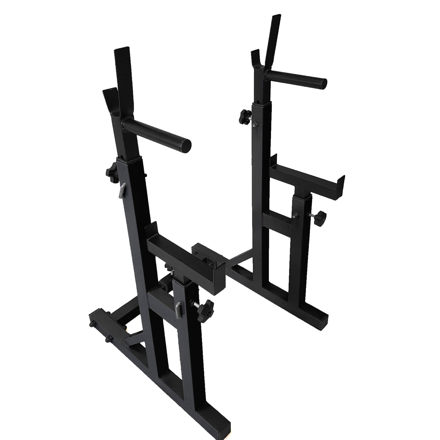 Heavy-Duty Adjustable Squat and Bench Press Rack Stand with Spotters and Dip Bars - Professional Strength Training Equipment for Home Gym - Multi-Function Barbell Holder for Serious Weightlifting