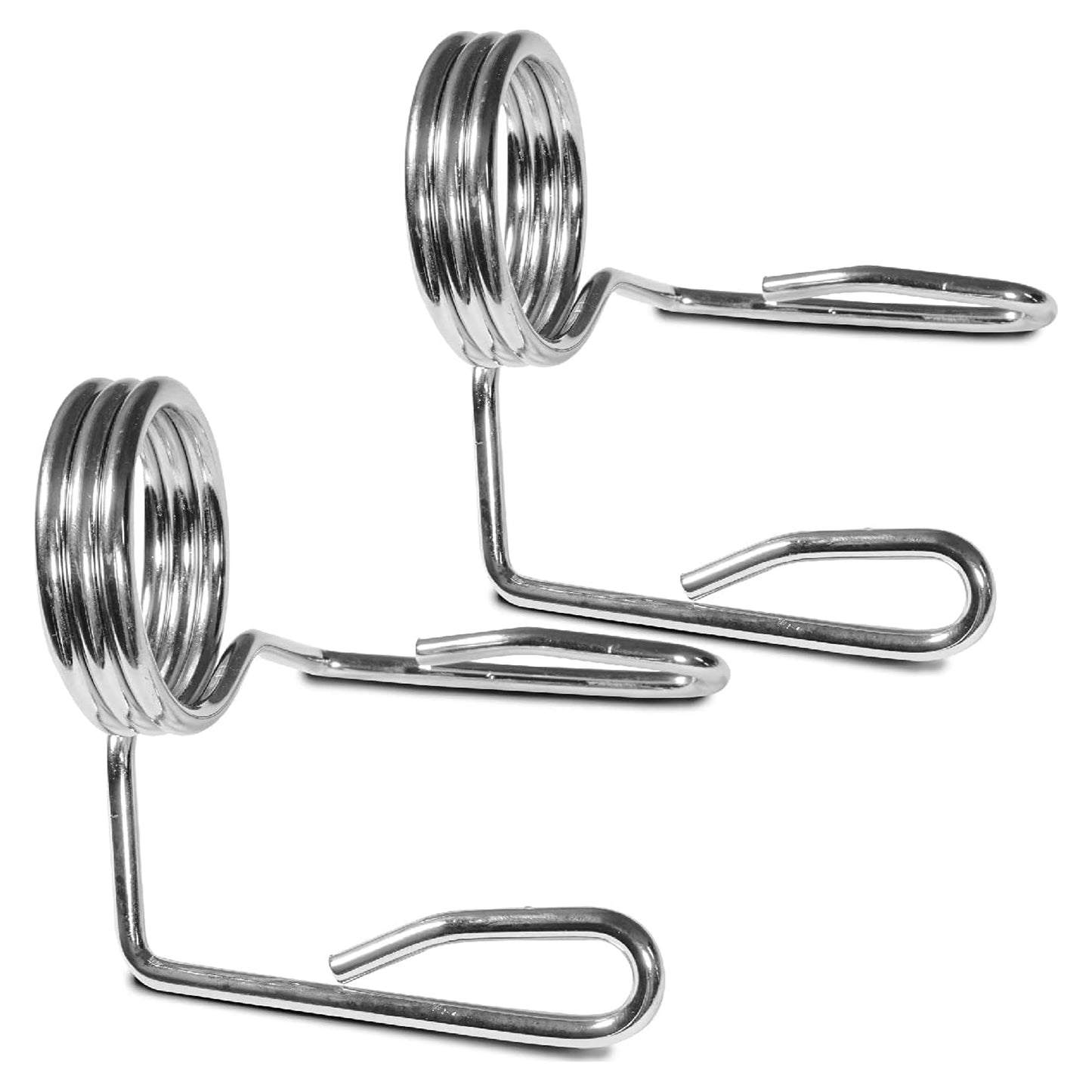 Olympic 2" Spring Collars - Chrome-Finished Barbell Clips - Secure Weight Plates on 50mm Barbells - Professional Grade Weightlifting Clamps for Powerlifting and Strength Training - Set of 2