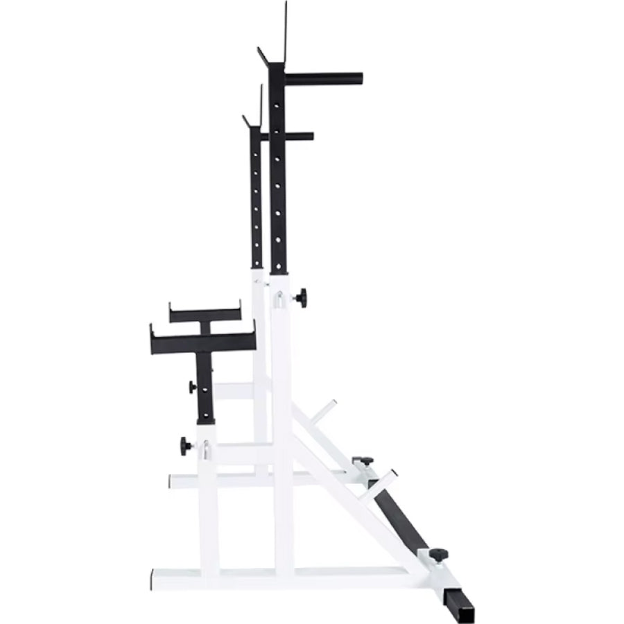 Heavy-Duty Adjustable Squat and Bench Press Rack - Professional Strength Training Station with 400kg Weight Capacity, Integrated Dip Handles - Versatile Multi-Function Home Gym Equipment for Serious