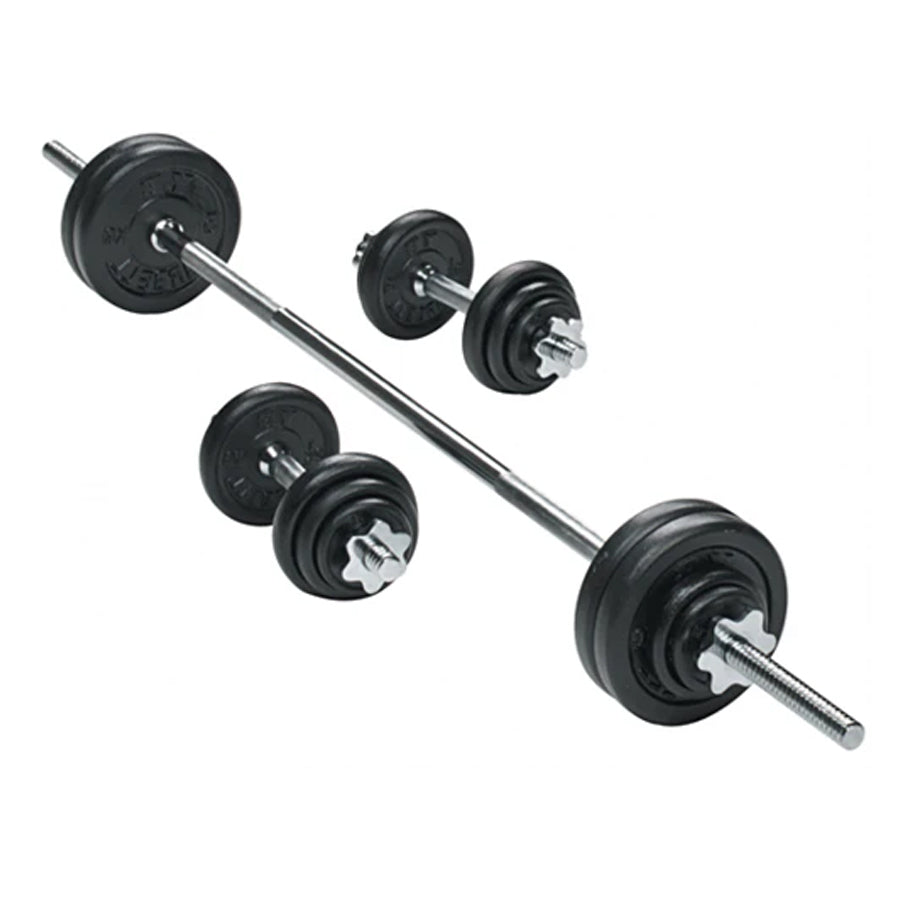 65kg Chrome Adjustable Dumbbell & Barbell Set | 2-in-1 Free Weights Training Equipment with Knurled Bar & Bar Joiner | Premium Strength Training Home Gym Kit