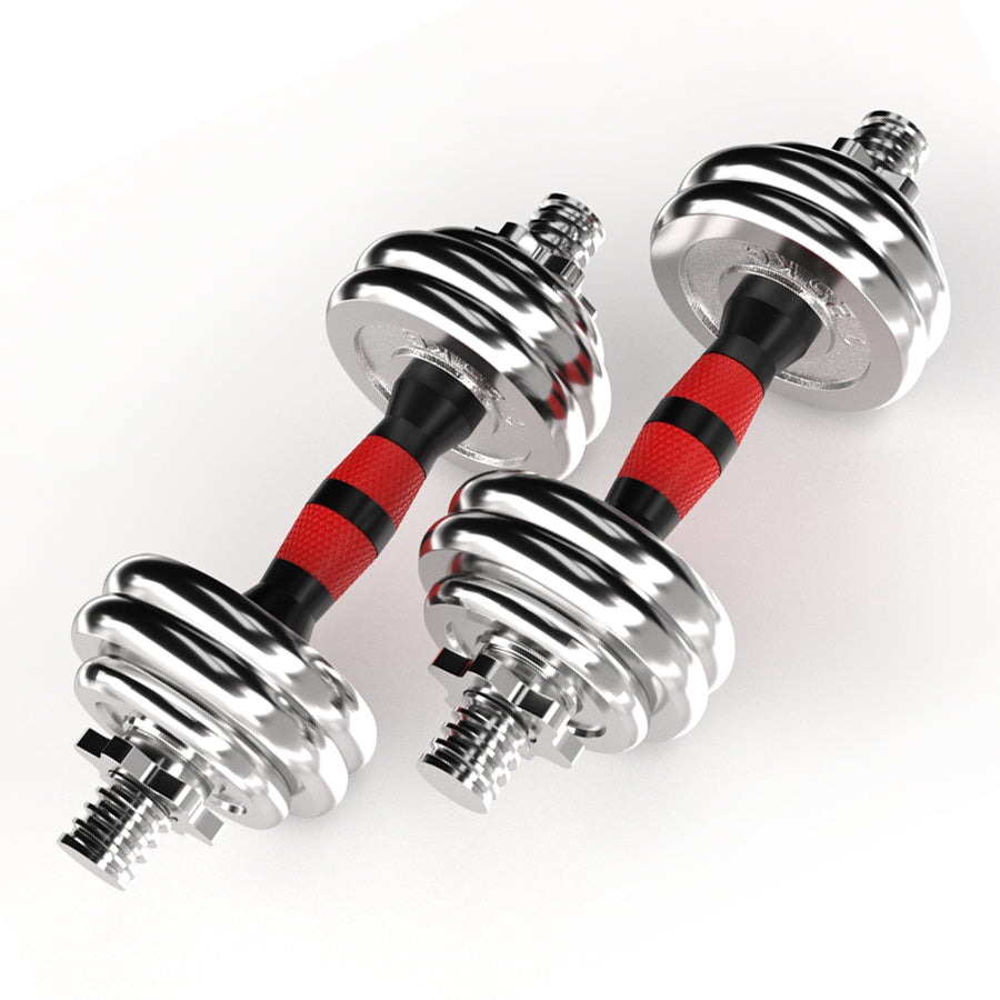 20kg Cast Iron Adjustable Dumbbell & Barbell Set | 2-in-1 Free Weights with Non-Slip Handle | Strength Training Equipment for Men & Women | Home Gym Fitness Kit