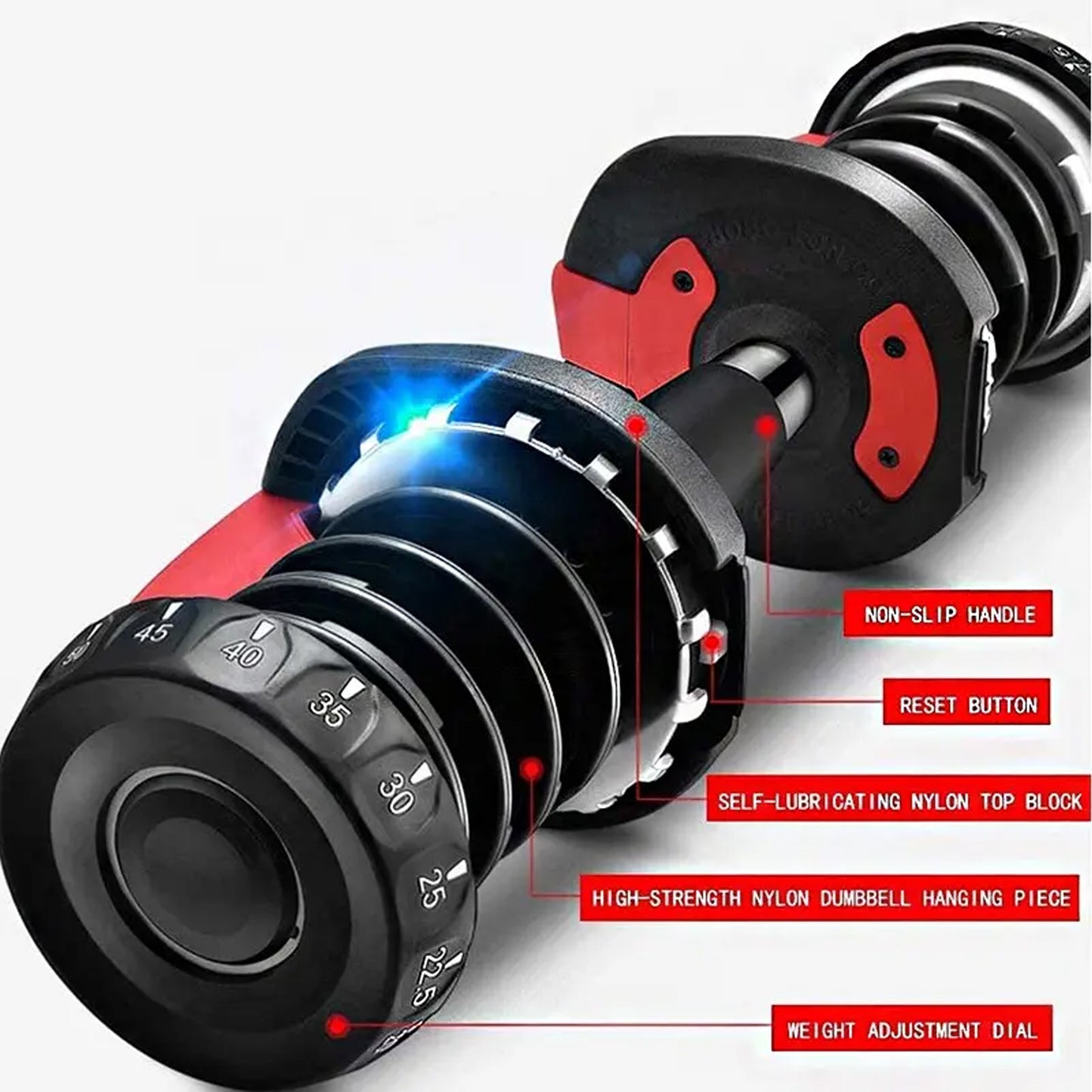 24kg Adjustable Dumbbell – 15-in-1 Smart Dial Weight Set | 2.5kg to 24kg | Secure Lock System & Non-Slip Handle | Space-Saving Full Body Strength Training for Home Gym