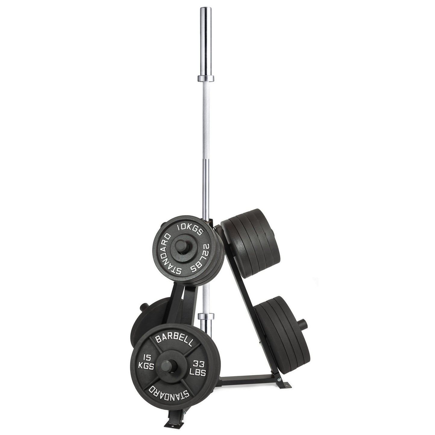 Heavy-Duty Vertical Weight Disc & Dumbbell Storage Rack - 300kg Capacity with 6 Fasten Clamps - Compact Space-Saving Design for Home Gym - 5cm Olympic Plate & Weight Organiser - Steel Frame