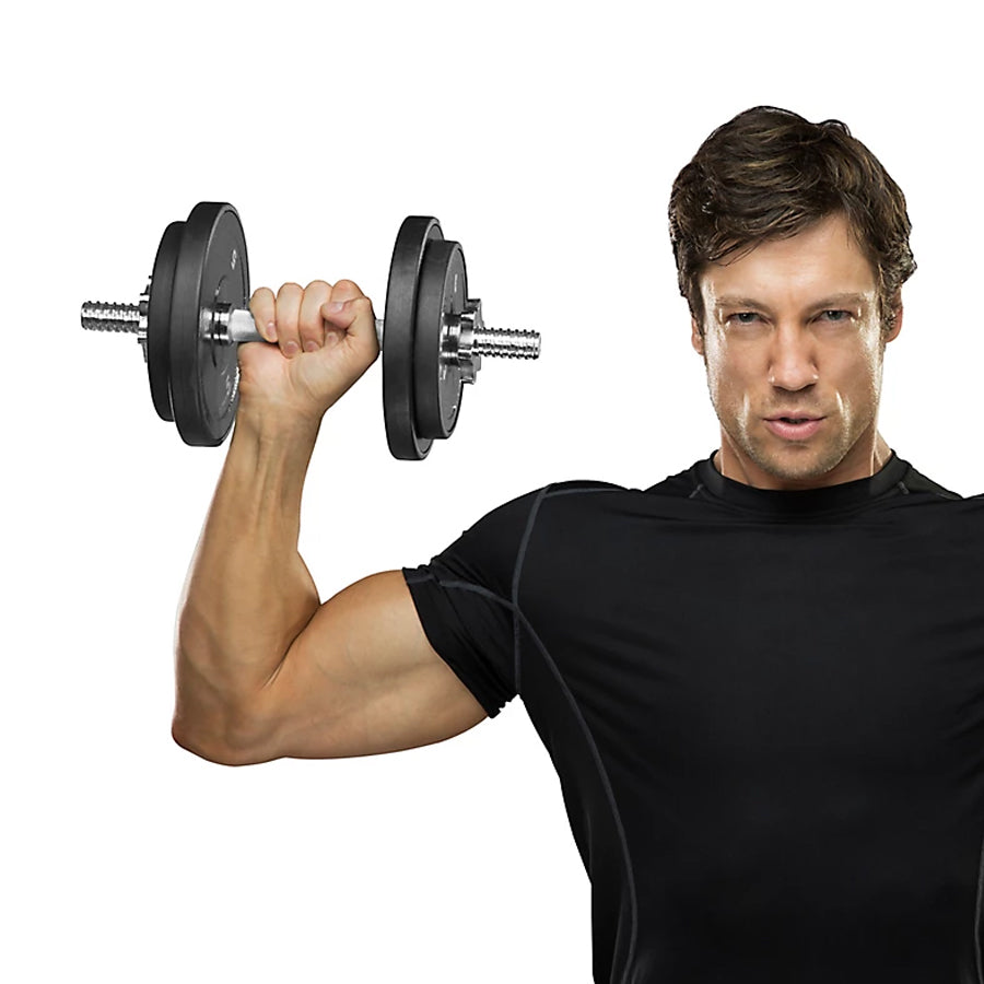 65kg Chrome Adjustable Dumbbell & Barbell Set | 2-in-1 Free Weights Training Equipment with Knurled Bar & Bar Joiner | Premium Strength Training Home Gym Kit