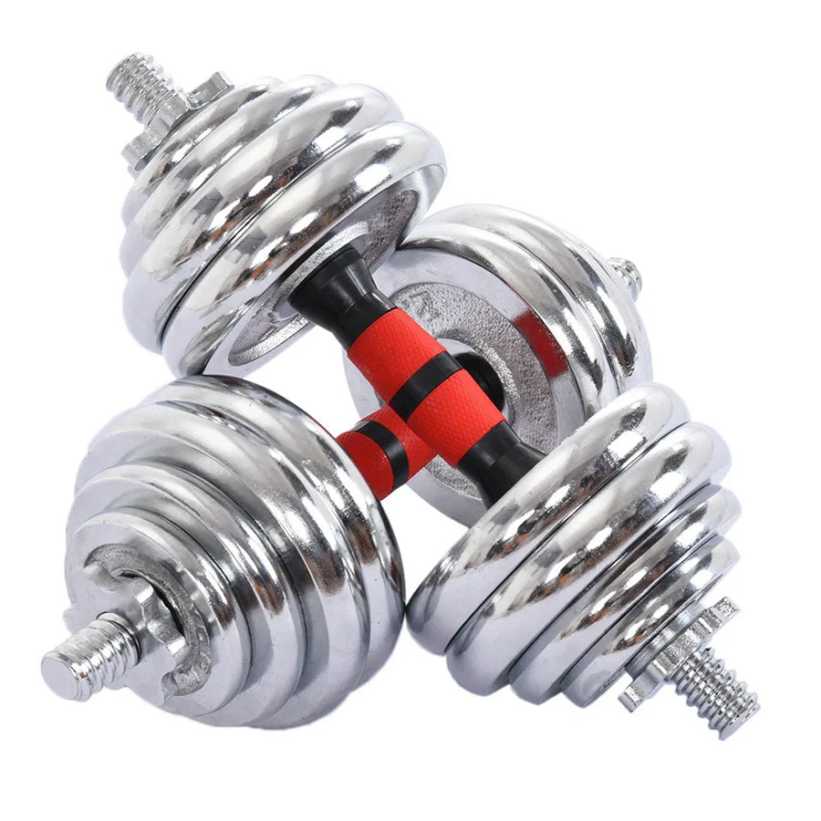 20kg Cast Iron Adjustable Dumbbell & Barbell Set | 2-in-1 Free Weights with Non-Slip Handle | Strength Training Equipment for Men & Women | Home Gym Fitness Kit