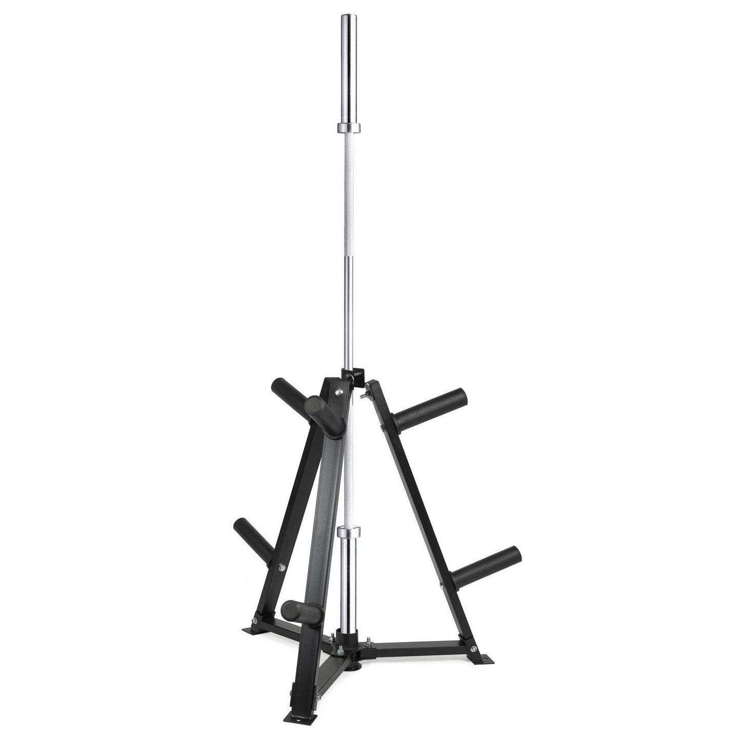 Heavy-Duty Vertical Weight Disc & Dumbbell Storage Rack - 300kg Capacity with 6 Fasten Clamps - Compact Space-Saving Design for Home Gym - 5cm Olympic Plate & Weight Organiser - Steel Frame