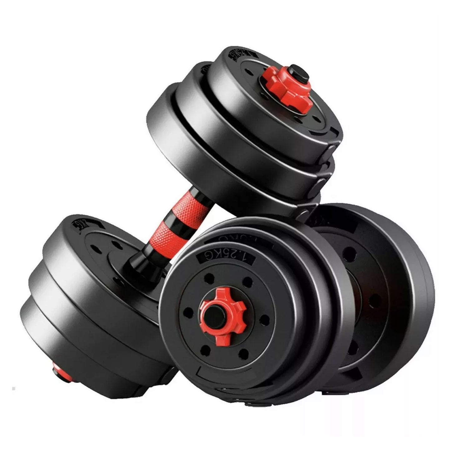 Adjustable Dumbbell & Barbell Set – 20kg 25kg 30kg | 2-in-1 Strength Training Equipment for Men & Women | Vinyl Dumbbell Pair with Connector for Home Gym Workouts