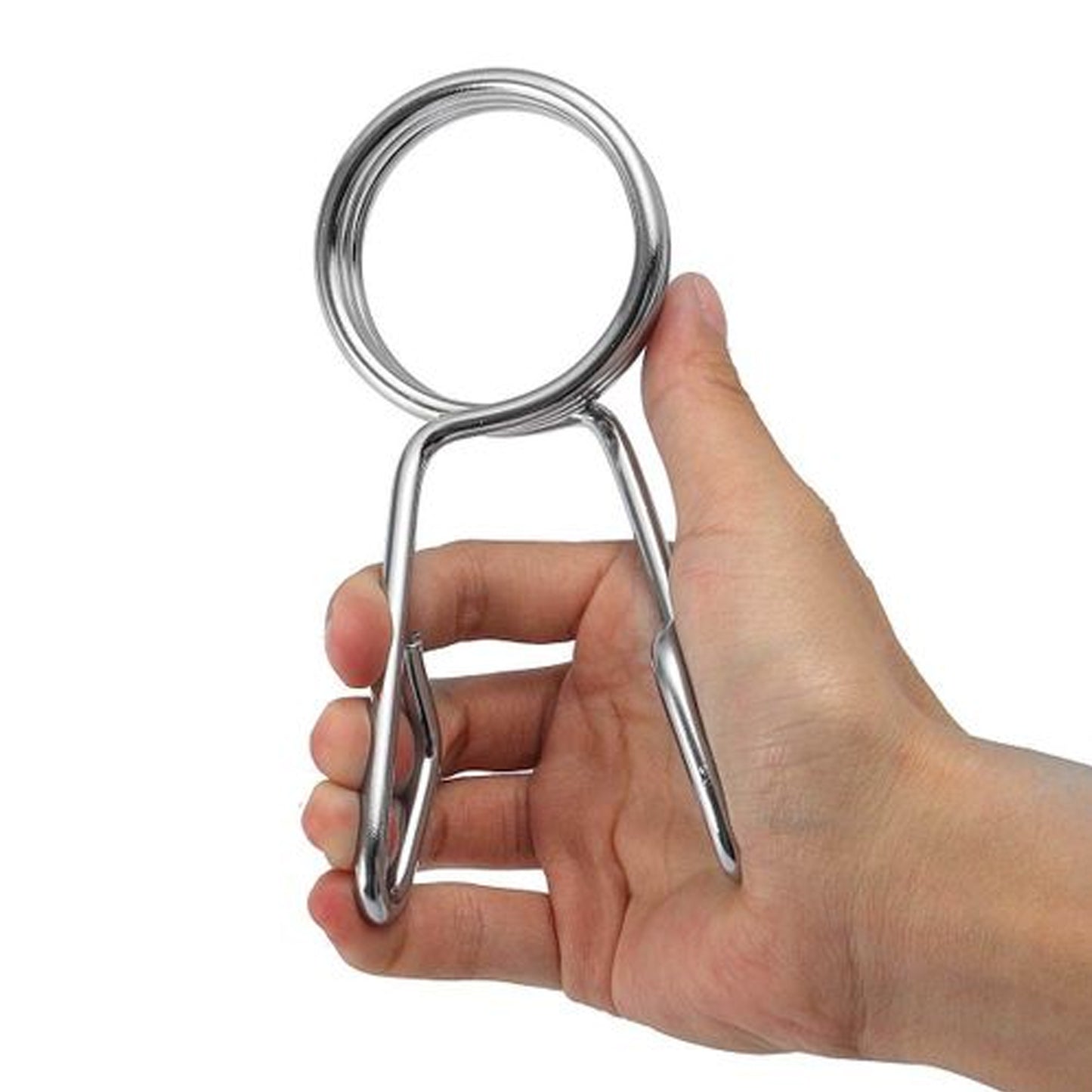 Olympic 2" Spring Collars - Chrome-Finished Barbell Clips - Secure Weight Plates on 50mm Barbells - Professional Grade Weightlifting Clamps for Powerlifting and Strength Training - Set of 2
