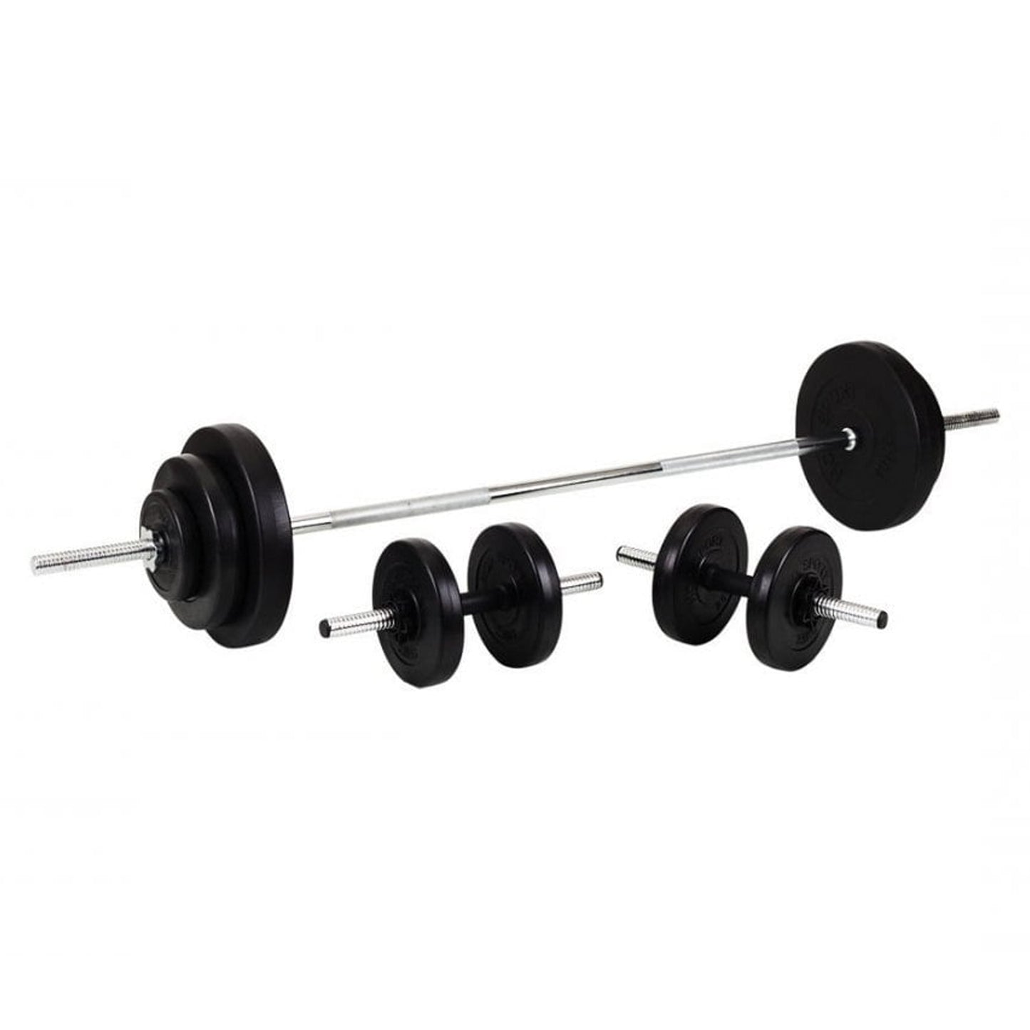 65kg Chrome Adjustable Dumbbell & Barbell Set | 2-in-1 Free Weights Training Equipment with Knurled Bar & Bar Joiner | Premium Strength Training Home Gym Kit