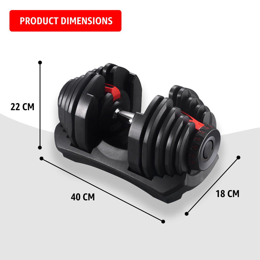 40kg Adjustable Dumbbell – 17-in-1 Quick Dial Weight Set | 5kg to 40kg | Space-Saving Strength Training Equipment with Safety Lock for Home Gym Workouts