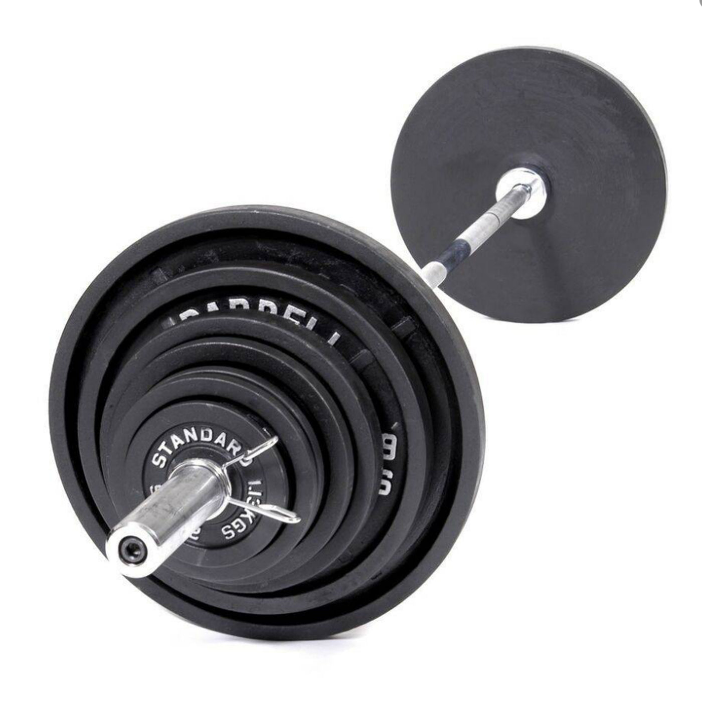 Premium Olympic 2-inch Barbell - Multiple Lengths (4ft-7ft) with Spring Collars - Professional Strength Training Bar - Standard Olympic Sleeve for Weight Plates - Durable Steel Construction