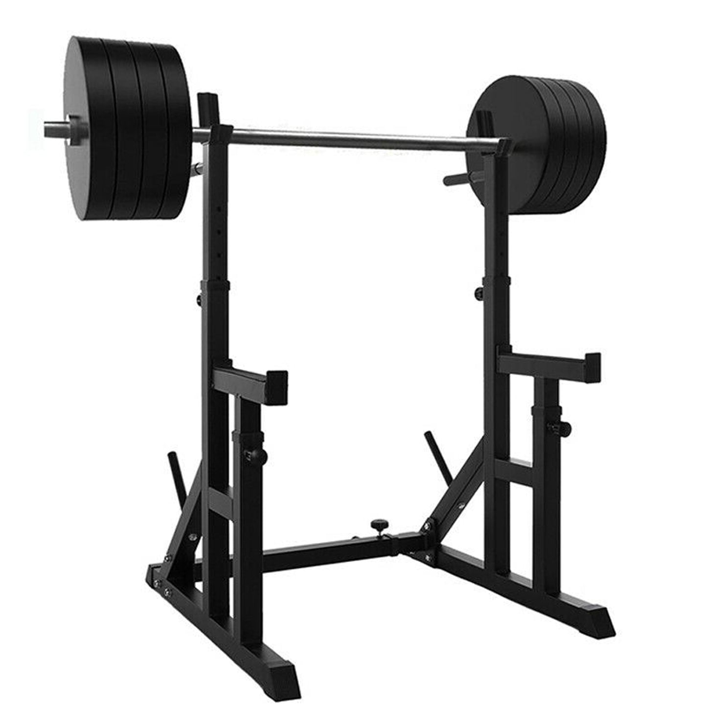 Heavy-Duty Adjustable Squat and Bench Press Rack Stand with Spotters and Dip Bars - Professional Strength Training Equipment for Home Gym - Multi-Function Barbell Holder for Serious Weightlifting