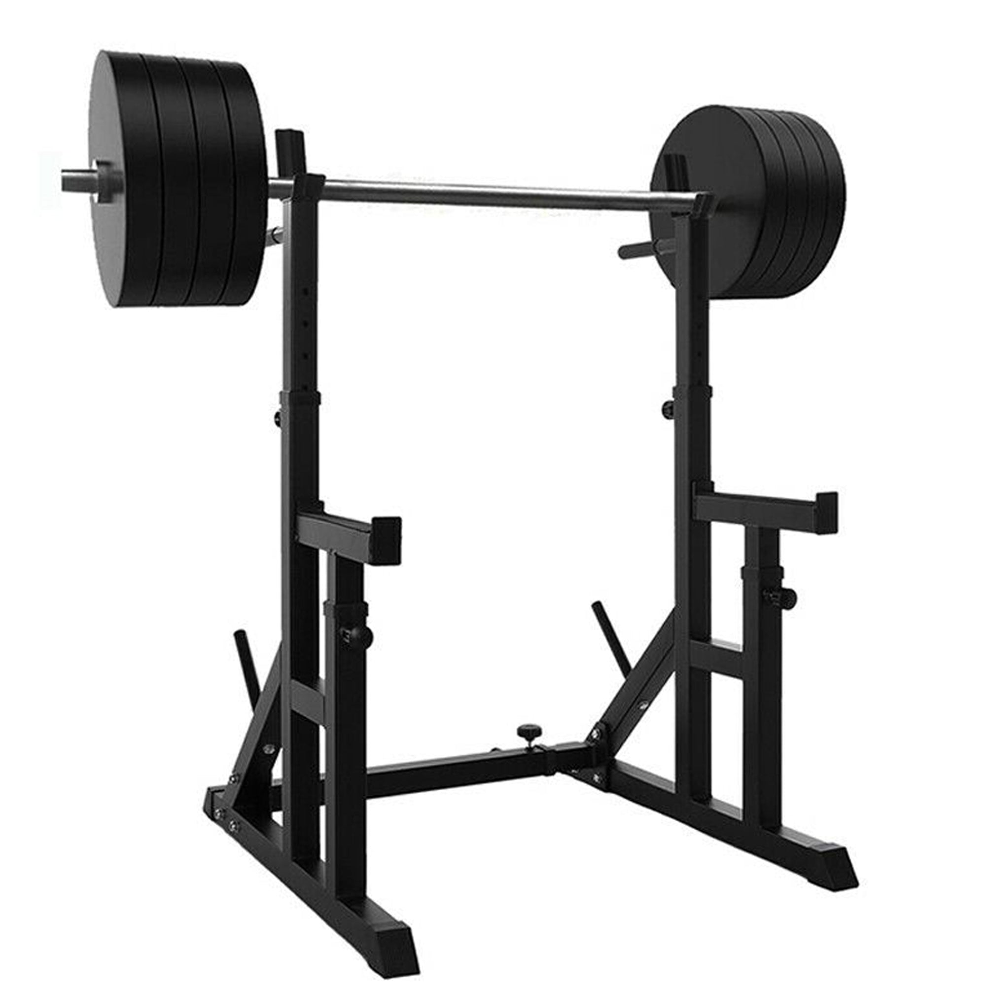 Heavy-Duty Adjustable Squat & Bench Press Rack with Dip Bars