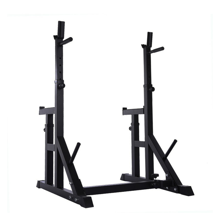 Heavy-Duty Adjustable Squat and Bench Press Rack - Professional Strength Training Station with 400kg Weight Capacity, Integrated Dip Handles - Versatile Multi-Function Home Gym Equipment for Serious