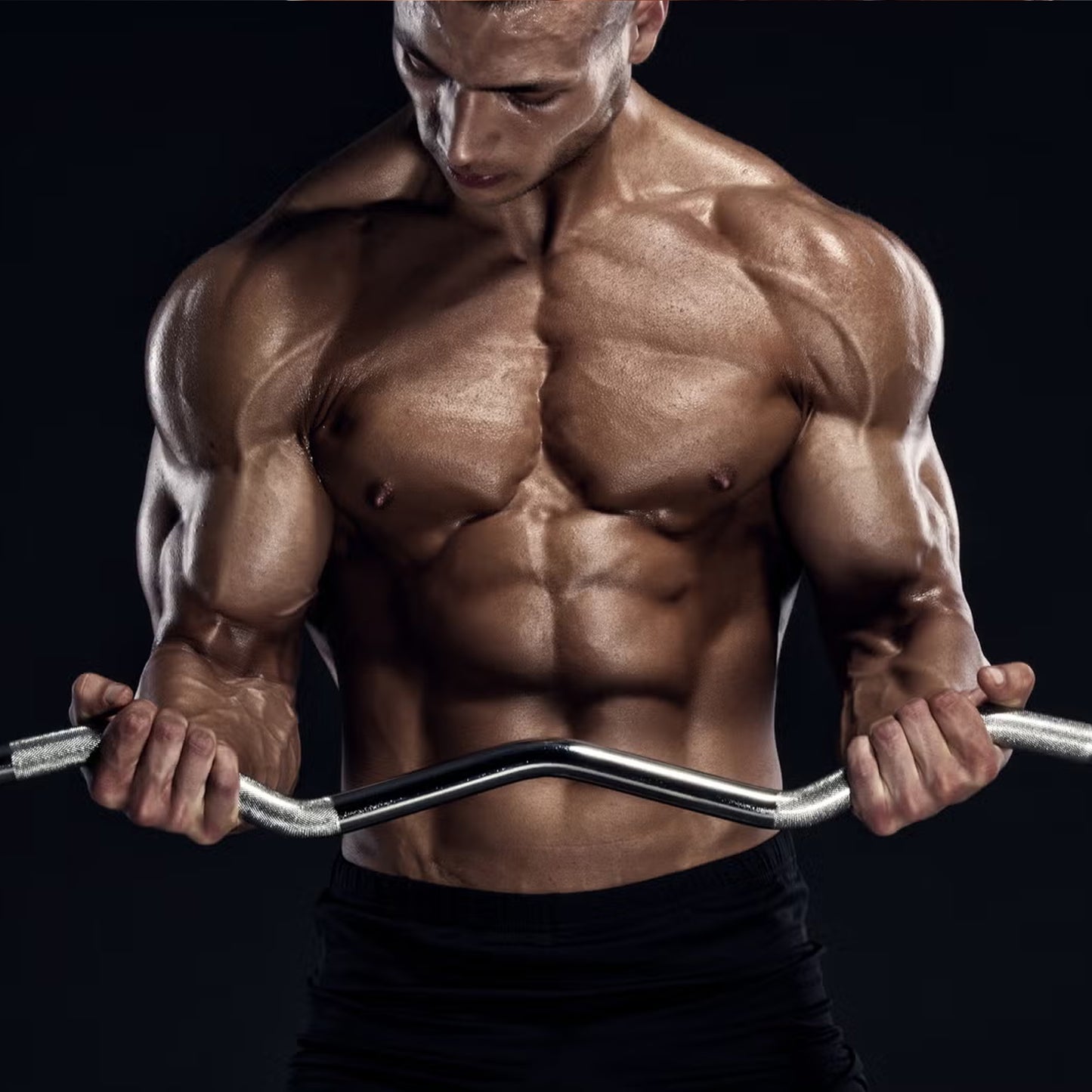 Premium Olympic EZ Curl Barbell Bar 47" - Professional Fitness Equipment for Home and Commercial Gyms - Heavy-Duty Training Gear for Strength and Conditioning - High-Quality Exercise Accessories
