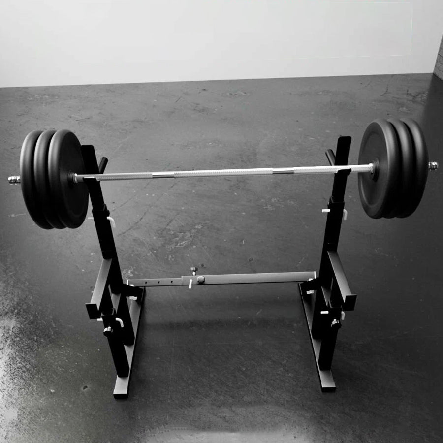 Heavy-Duty Adjustable Squat and Bench Press Rack - Professional Strength Training Station with 400kg Weight Capacity, Integrated Dip Handles - Versatile Multi-Function Home Gym Equipment for Serious