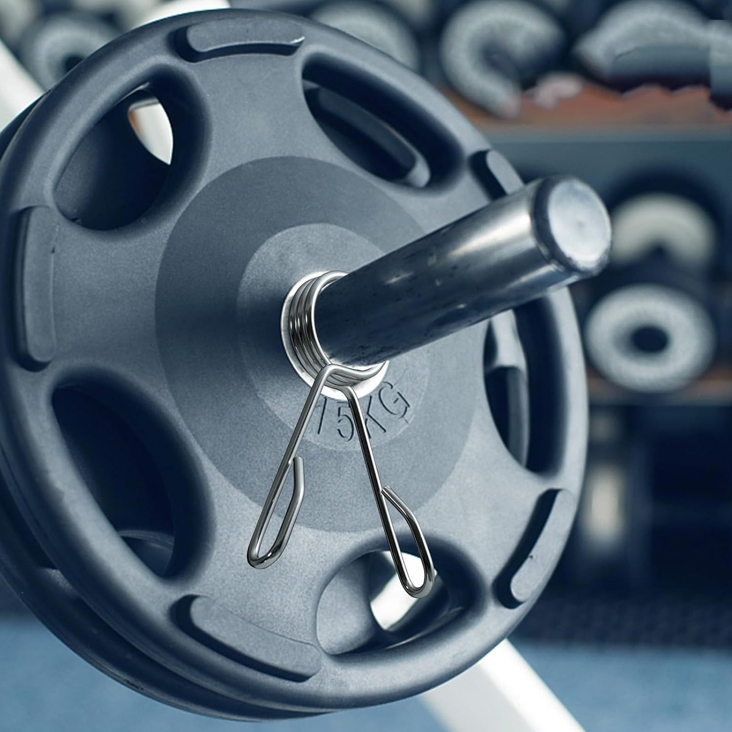 Olympic 2" Spring Collars - Chrome-Finished Barbell Clips - Secure Weight Plates on 50mm Barbells - Professional Grade Weightlifting Clamps for Powerlifting and Strength Training - Set of 2