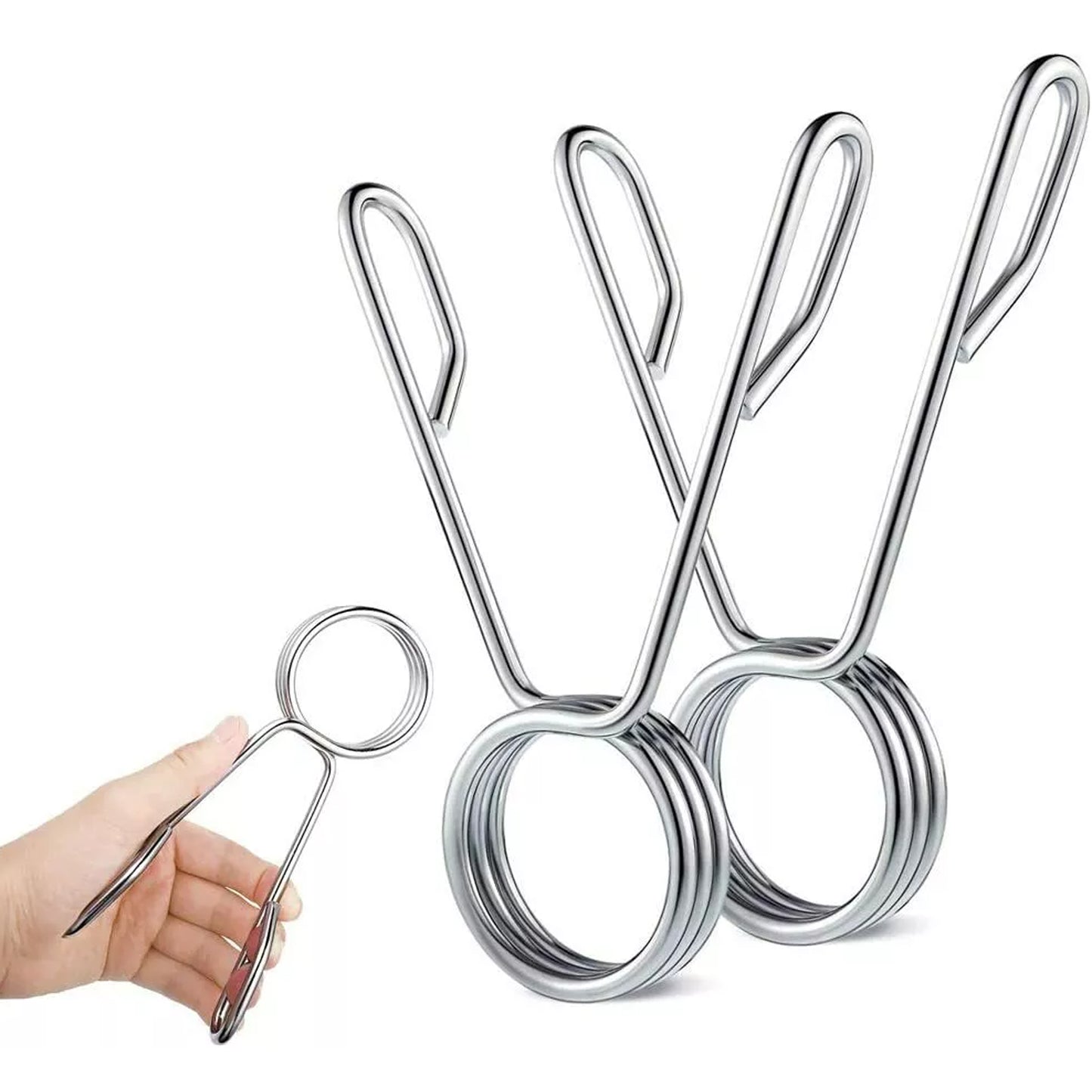 Olympic 2" Spring Collars - Chrome-Finished Barbell Clips - Secure Weight Plates on 50mm Barbells - Professional Grade Weightlifting Clamps for Powerlifting and Strength Training - Set of 2