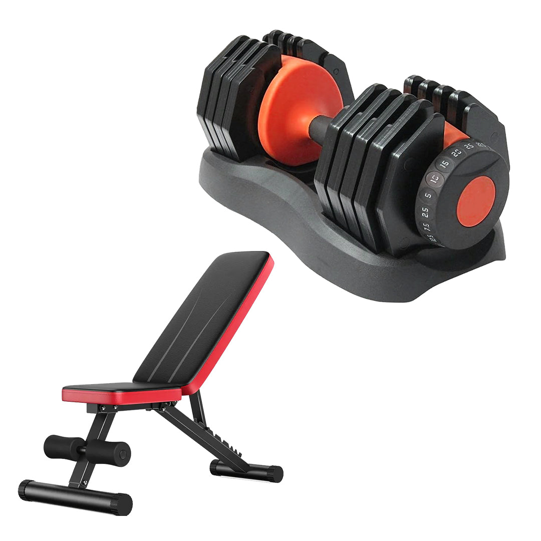 25kg Adjustable Dumbbell – 10-in-1 Weight Set with Safety Lock & Quick Dial | 2.5kg to 25kg Range | Space-Saving Strength Equipment for Home Gym Workouts