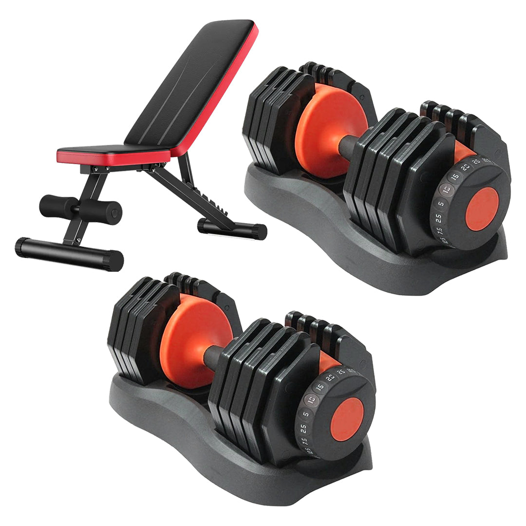 25kg Adjustable Dumbbell – 10-in-1 Weight Set with Safety Lock & Quick Dial | 2.5kg to 25kg Range | Space-Saving Strength Equipment for Home Gym Workouts
