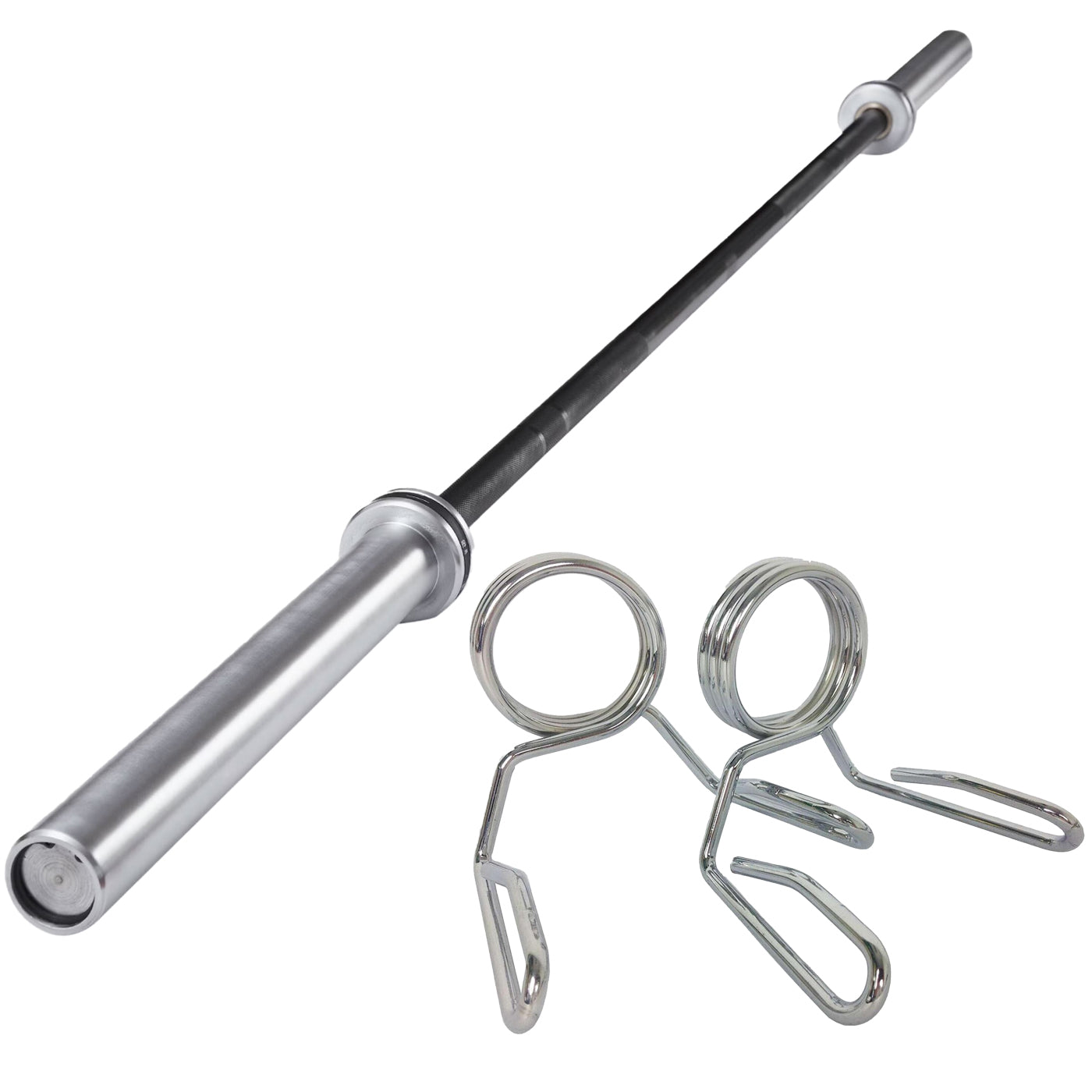 Premium Olympic 2-inch Barbell - Multiple Lengths (4ft-7ft) with Spring Collars - Professional Strength Training Bar - Standard Olympic Sleeve for Weight Plates - Durable Steel Construction