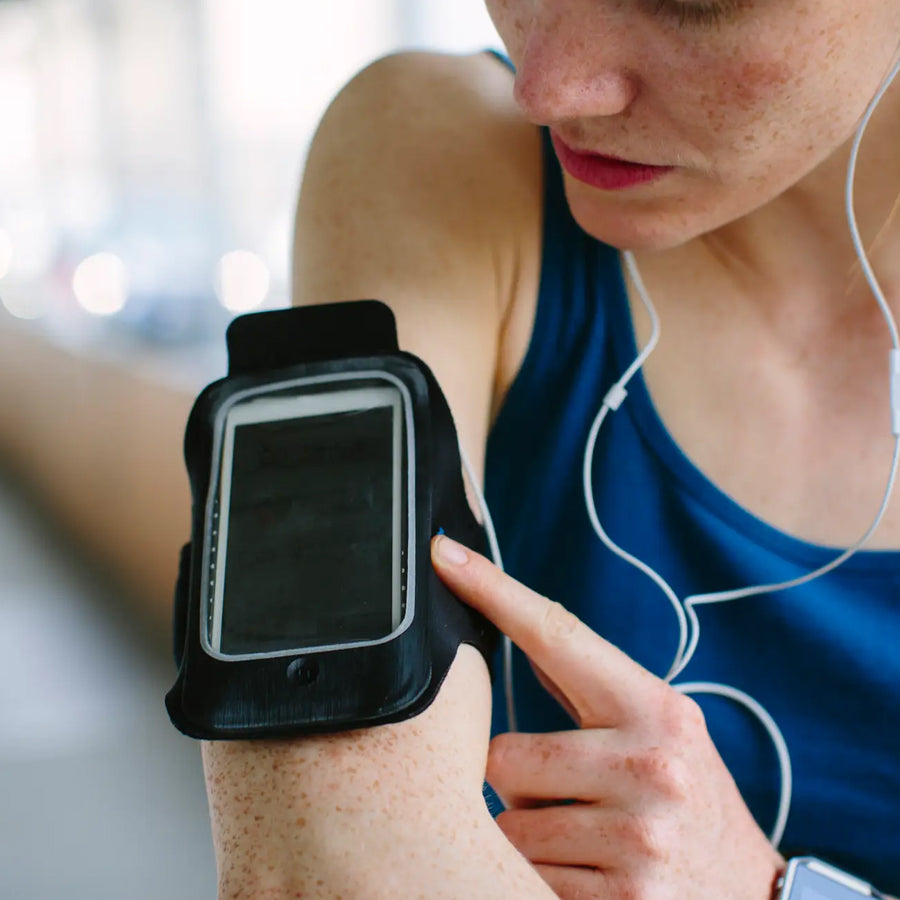 Premium Sports Armband Phone Holder - Adjustable Elastic Strap - Secure Touchscreen Compatible Design - Sweat Resistant Material - Running Cycling Gym Exercise Accessory - Perfect for iPhone Samsung