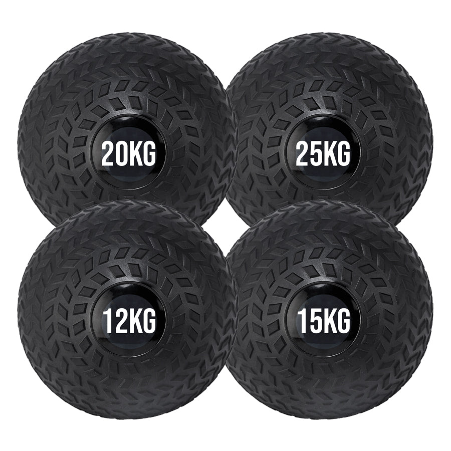 Treaded Slam Balls - Heavy-Duty Rubber Medicine Balls for Explosive Power Training - Non-Bounce Textured Grip for Strength, Core & Cardio Workouts -