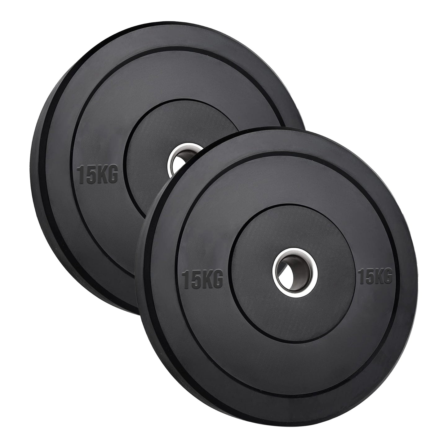 Olympic Bumper Plates – Black Hi-Temp Crumb Rubber Discs | 2” Stainless Steel Insert | Sold in Pairs or Sets with 4ft/5ft/6ft/7ft Barbell | Durable Barbell Weight Plates for Home Gym