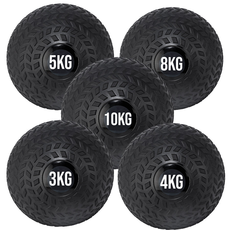 Treaded Slam Balls - Heavy-Duty Rubber Medicine Balls for Explosive Power Training - Non-Bounce Textured Grip for Strength, Core & Cardio Workouts -