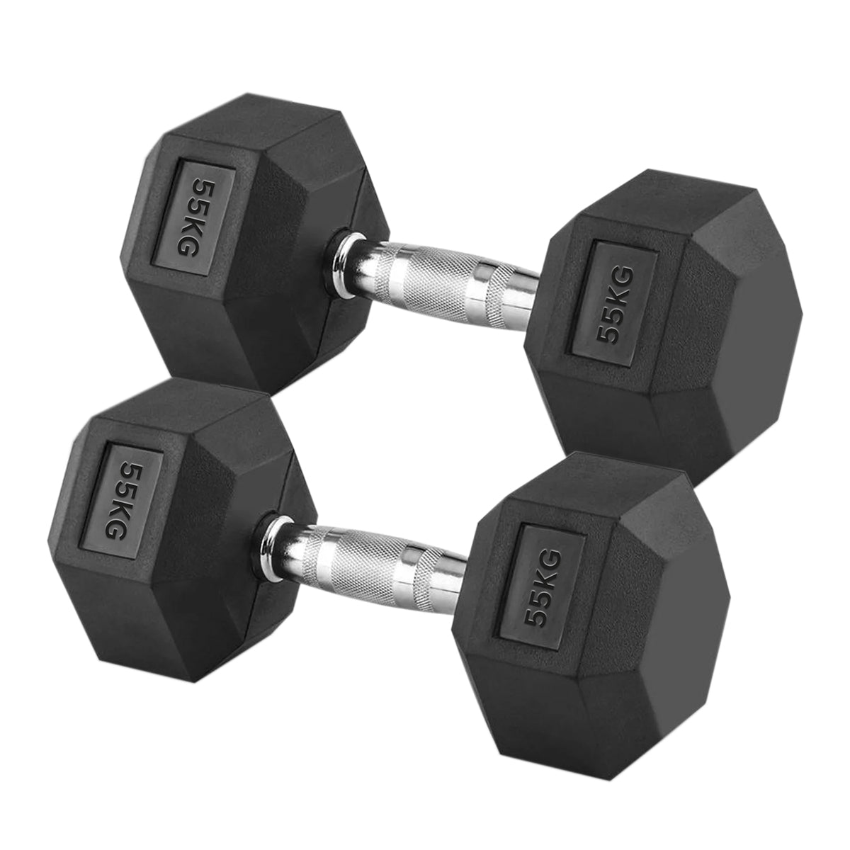 Premium Rubber-Coated Hex Dumbbells - Professional Grade Anti-Roll Design for Home and Commercial Strength Training 2.5kg-60kg