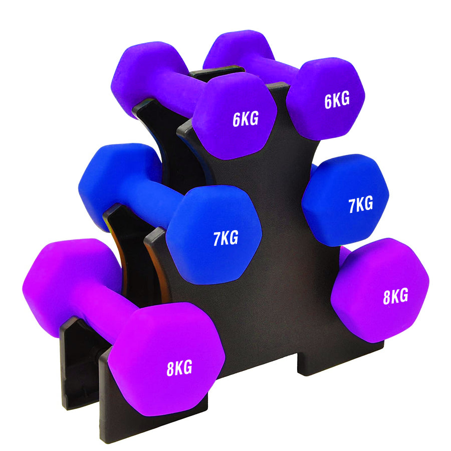 Neoprene Dumbbell Tree Storage Rack - Heavy-Duty Steel 3-Tier or 5-Tier Weight Organizer Stand for Home Gym - Space-Saving Dumbbell Holder for Neoprene and Vinyl Weights - Professional Storage