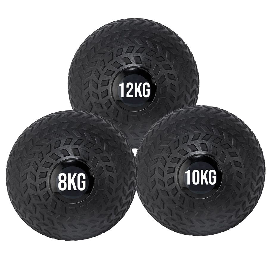 Treaded Slam Balls - Heavy-Duty Rubber Medicine Balls for Explosive Power Training - Non-Bounce Textured Grip for Strength, Core & Cardio Workouts -