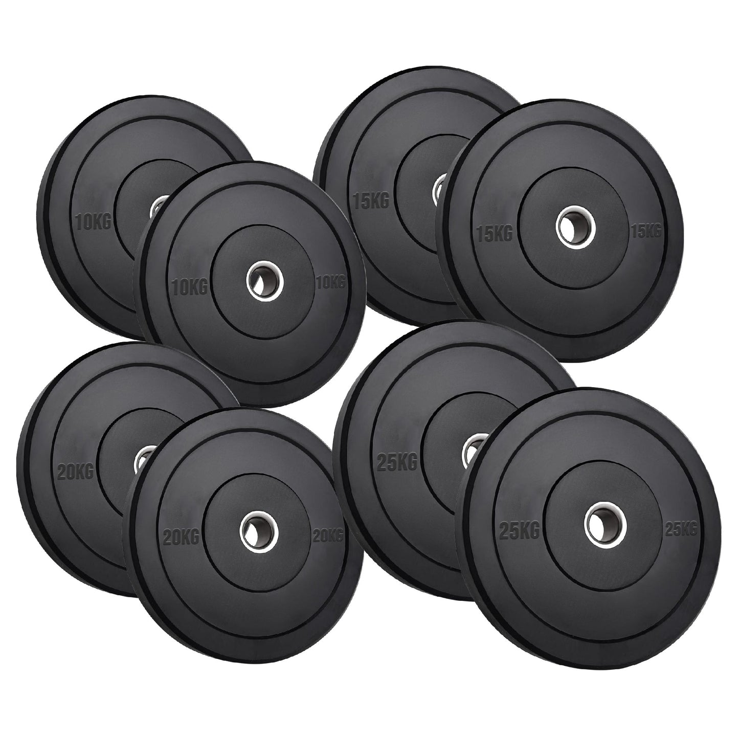 Olympic Bumper Plates – Black Hi-Temp Crumb Rubber Discs | 2” Stainless Steel Insert | Sold in Pairs or Sets with 4ft/5ft/6ft/7ft Barbell | Durable Barbell Weight Plates for Home Gym