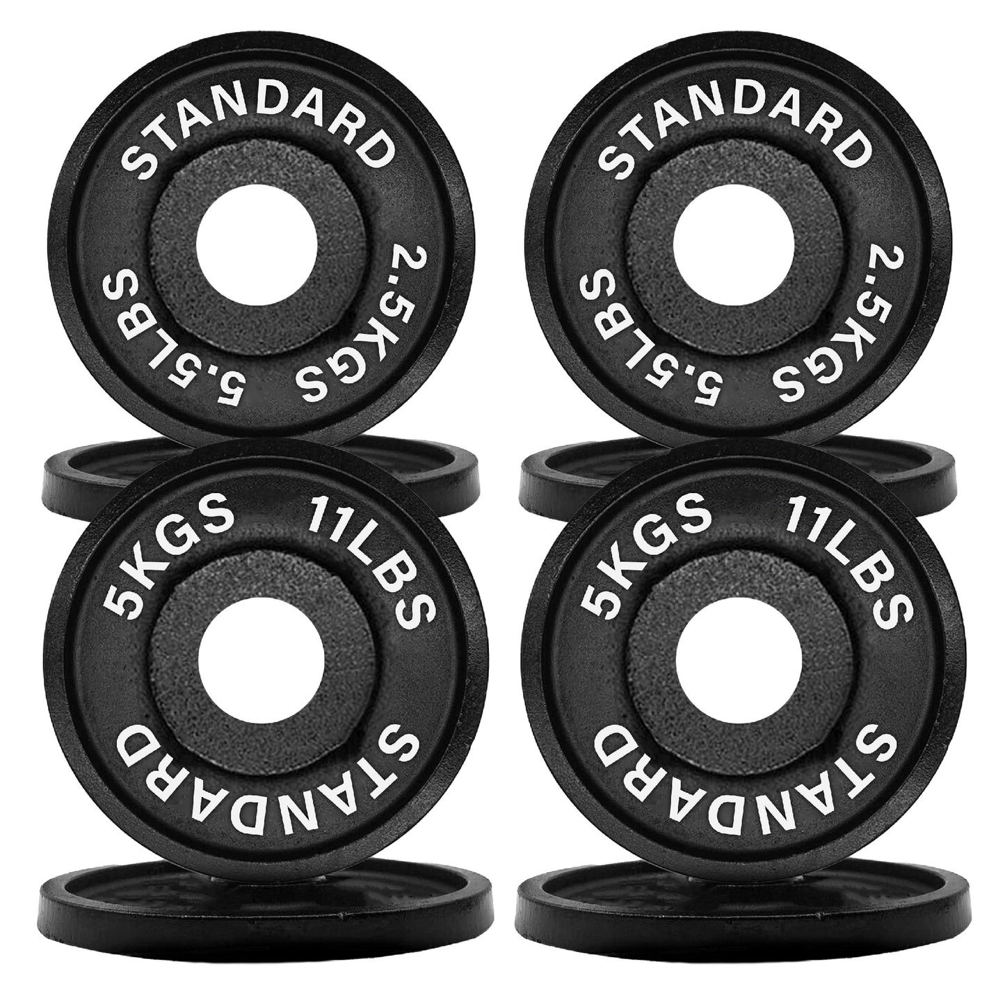 Olympic 2" Cast Iron Weight Plates – Pairs & Sets with 4ft/5ft/6ft/7ft Barbell Options | Standard Fit for Strength Training, Deadlifts & Home Gym Workouts
