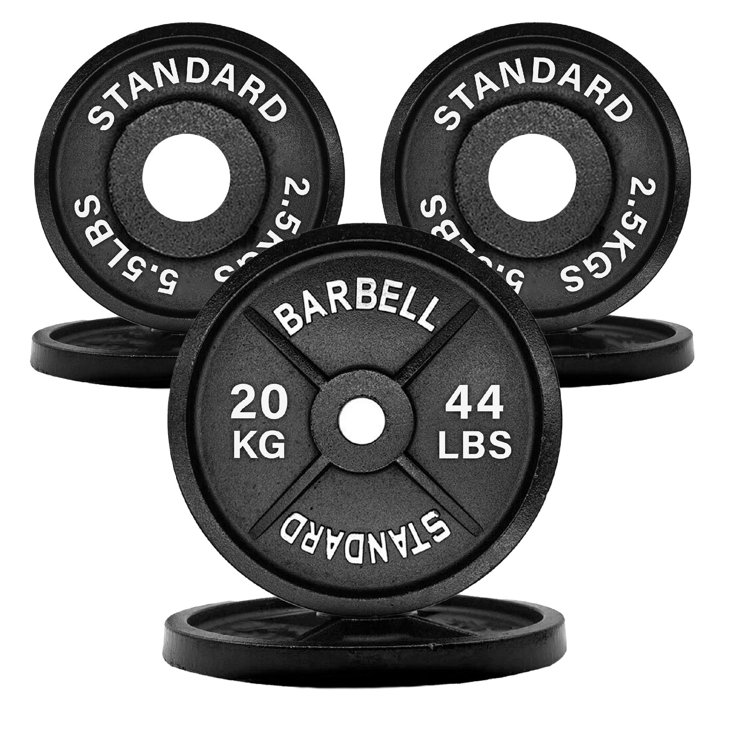 Olympic 2" Cast Iron Weight Plates – Pairs & Sets with 4ft/5ft/6ft/7ft Barbell Options | Standard Fit for Strength Training, Deadlifts & Home Gym Workouts