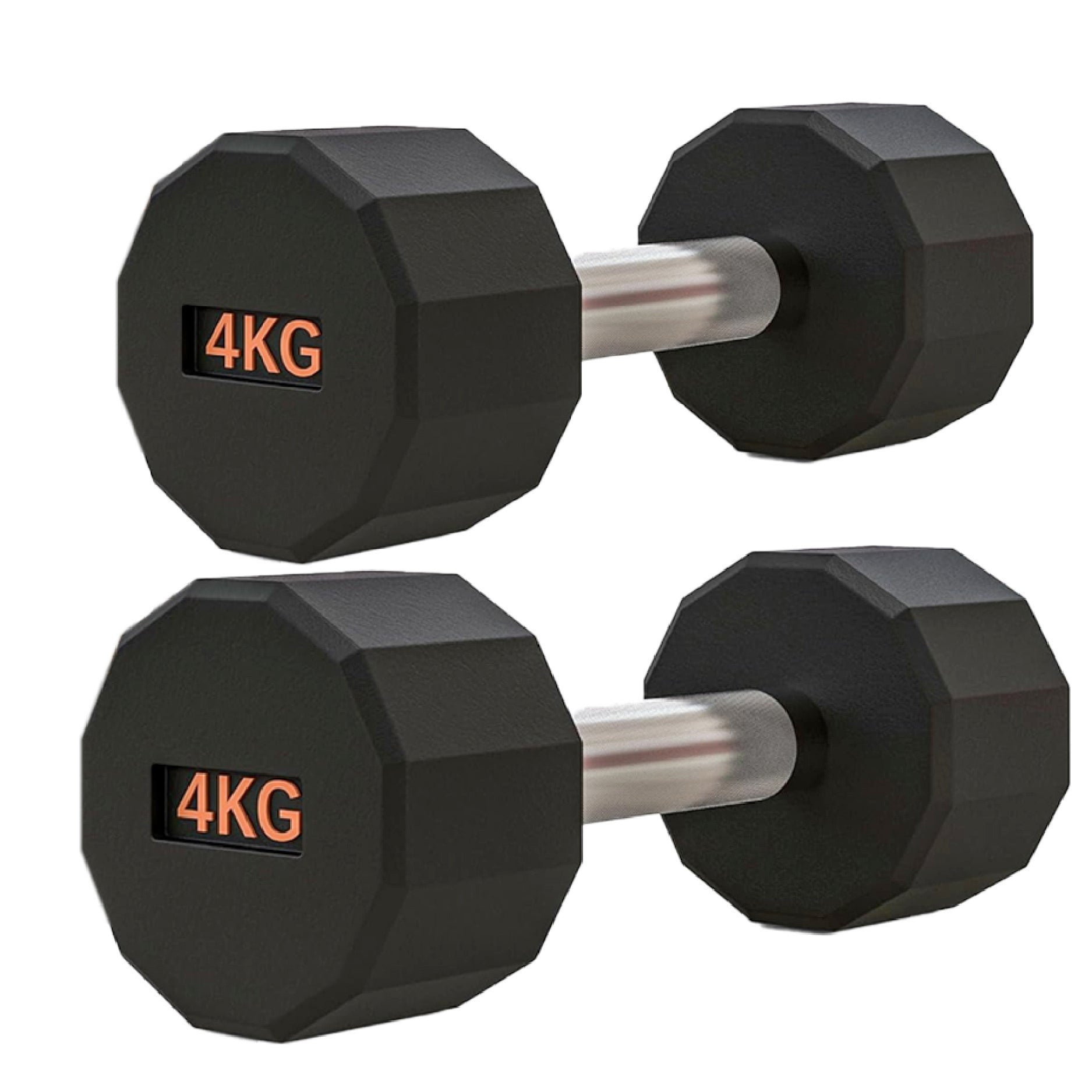 Round Hex Dumbbell Rubber-Coated with Non-Slip Handle