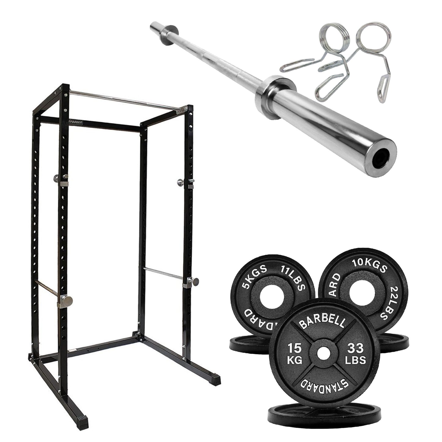 G100 Heavy-Duty Power Rack - Professional Strength Training Station with Integrated Pull-up Bar - Reinforced Steel Construction - Spacious Design for Compound Lifts - Customisable with Optional