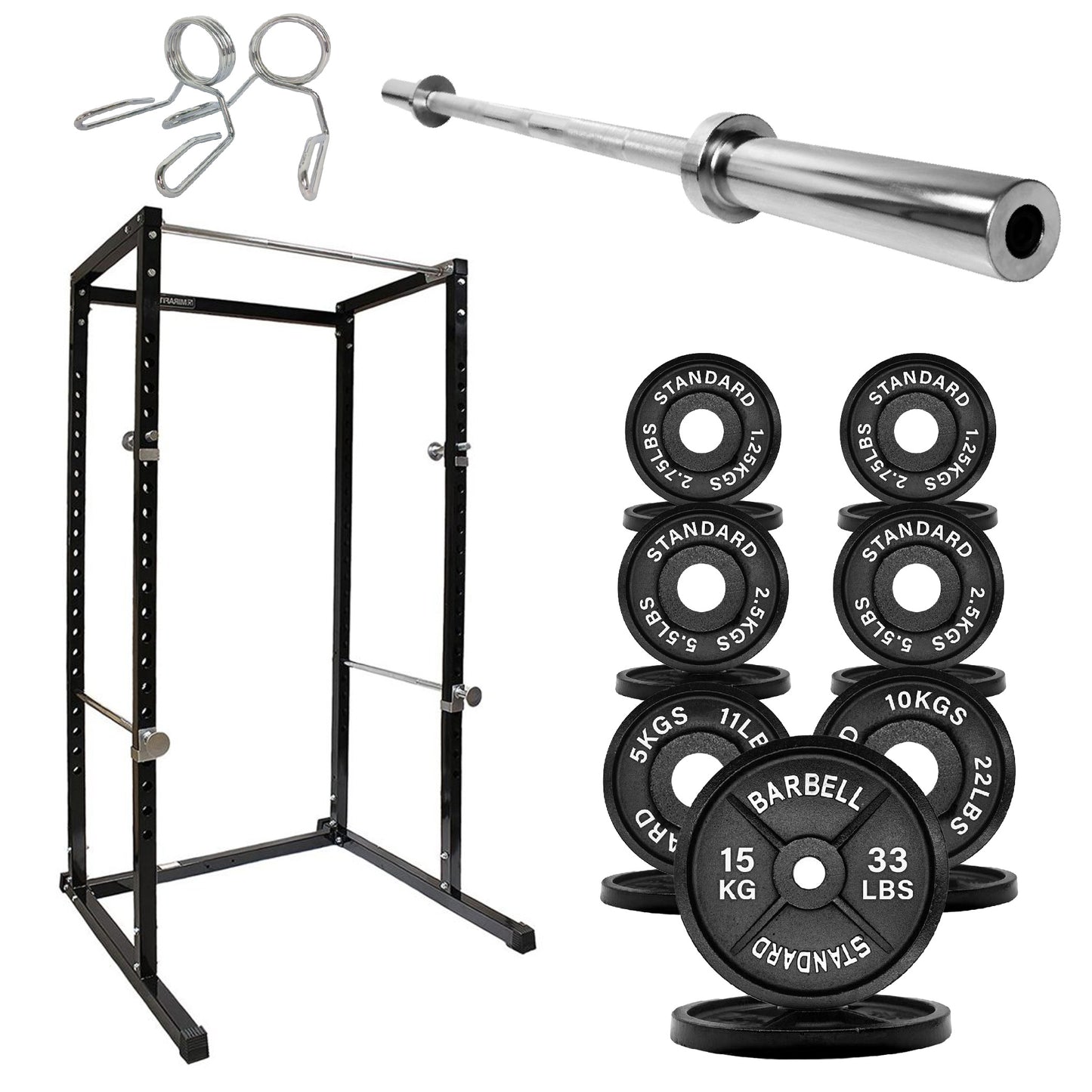 G100 Heavy-Duty Power Rack - Professional Strength Training Station with Integrated Pull-up Bar - Reinforced Steel Construction - Spacious Design for Compound Lifts - Customisable with Optional