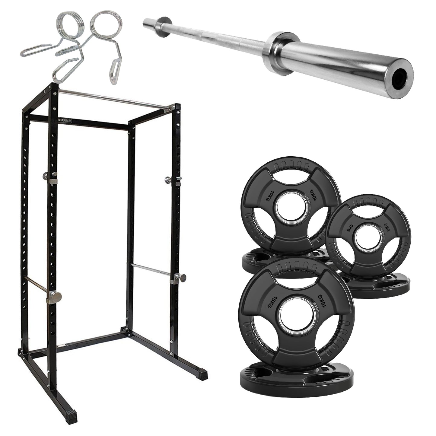 G100 Heavy-Duty Power Rack - Professional Strength Training Station with Integrated Pull-up Bar - Reinforced Steel Construction - Spacious Design for Compound Lifts - Customisable with Optional