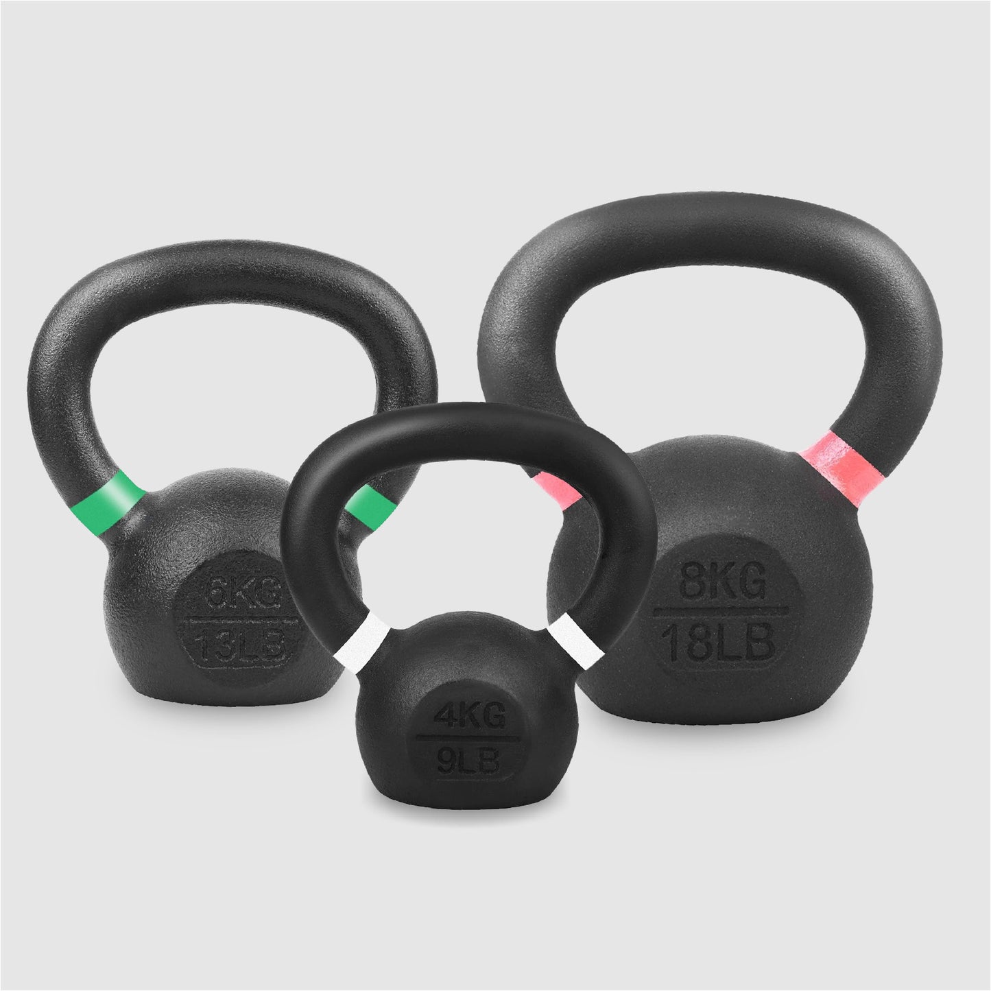 Cast Iron Kettlebells - Premium Solid Construction with Smooth Wide Handle for Swing Training - Multiple Weight Options Available - Perfect for Home Gym