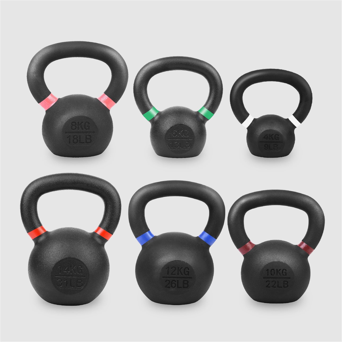 Cast Iron Kettlebells - Premium Solid Construction with Smooth Wide Handle for Swing Training - Multiple Weight Options Available - Perfect for Home Gym