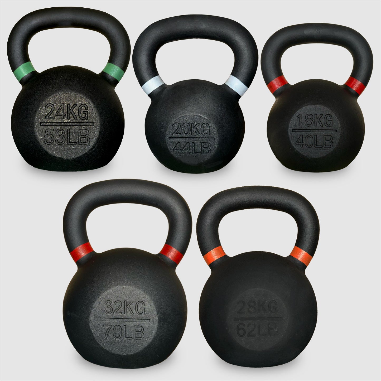 Cast Iron Kettlebells - Premium Solid Construction with Smooth Wide Handle for Swing Training - Multiple Weight Options Available - Perfect for Home Gym