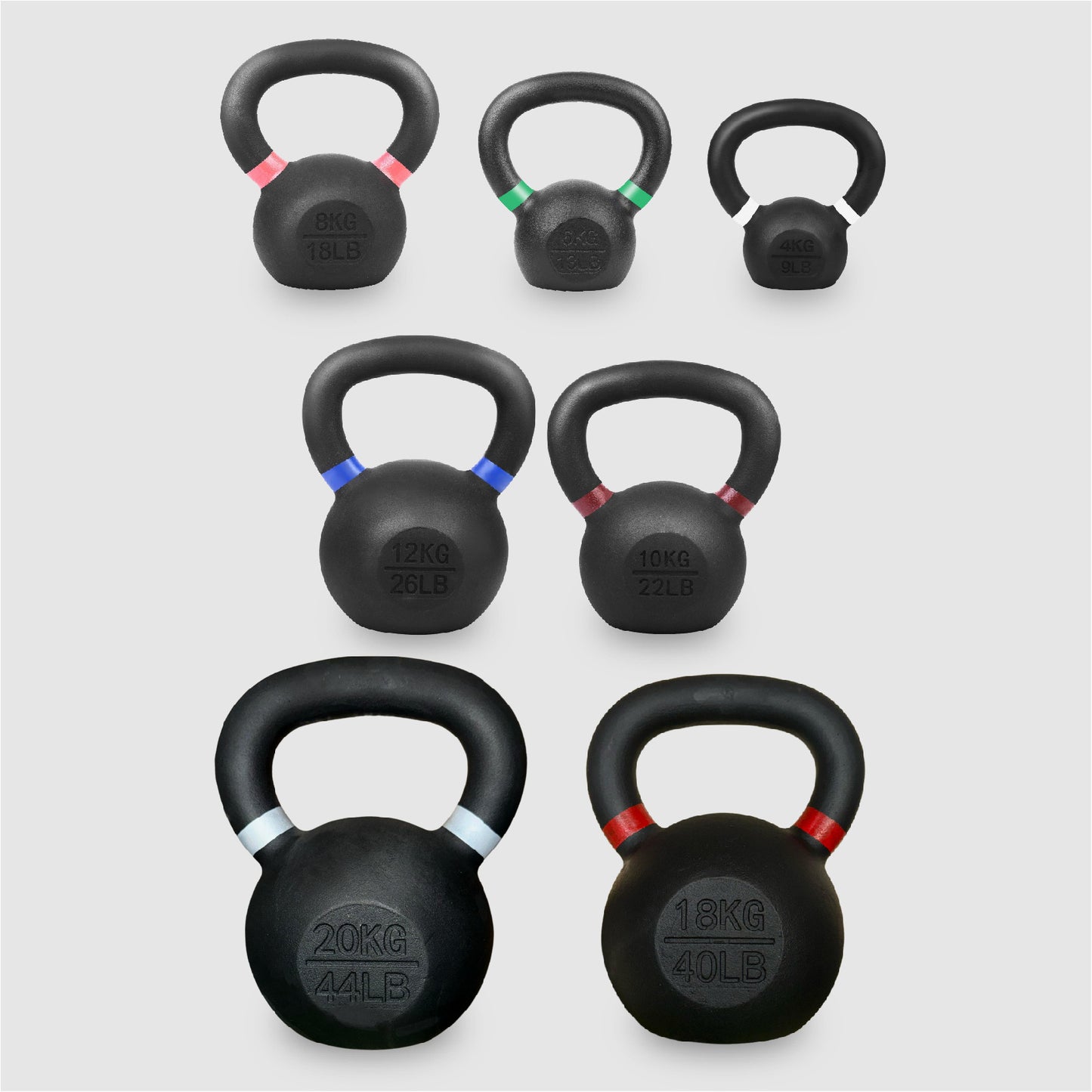 Cast Iron Kettlebells - Premium Solid Construction with Smooth Wide Handle for Swing Training - Multiple Weight Options Available - Perfect for Home Gym